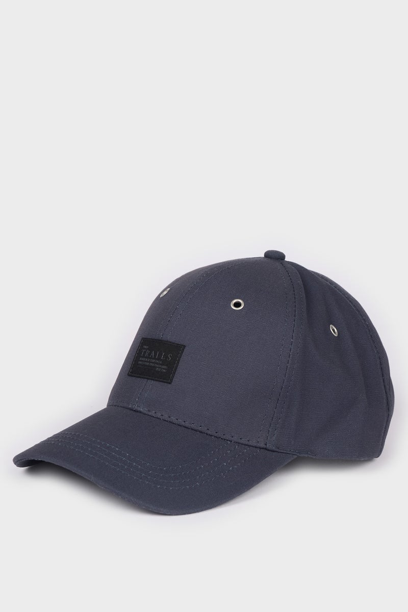 DeFacto Blue Man Man Cotton Label Print Cap Casual - Image 1